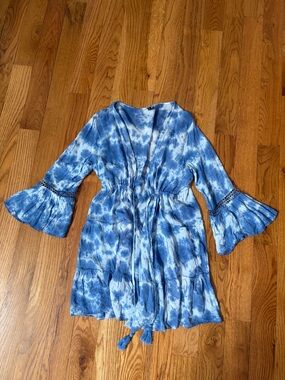 Blue Tie-Dye Boho cami/ cover up